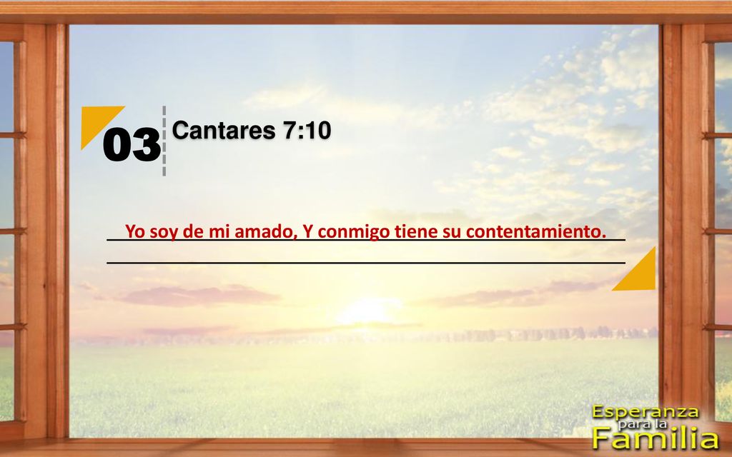 Yo soy de mi amado, Y conmigo tiene su contentamiento.