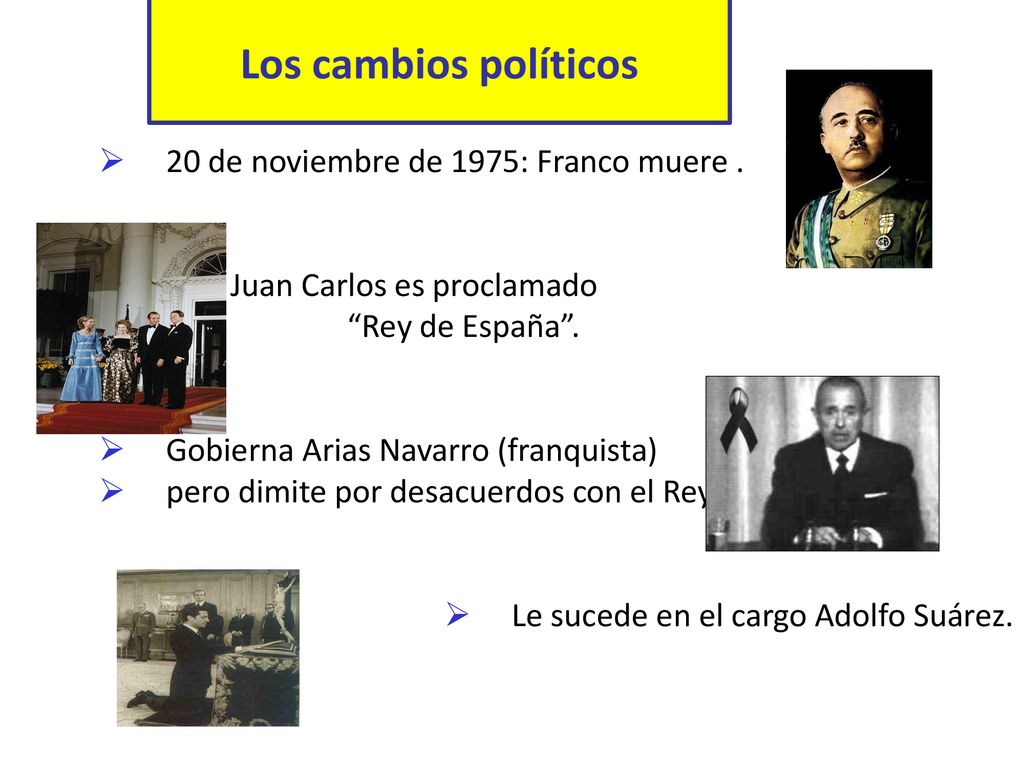 Los cambios políticos 20 de noviembre de 1975: Franco muere .