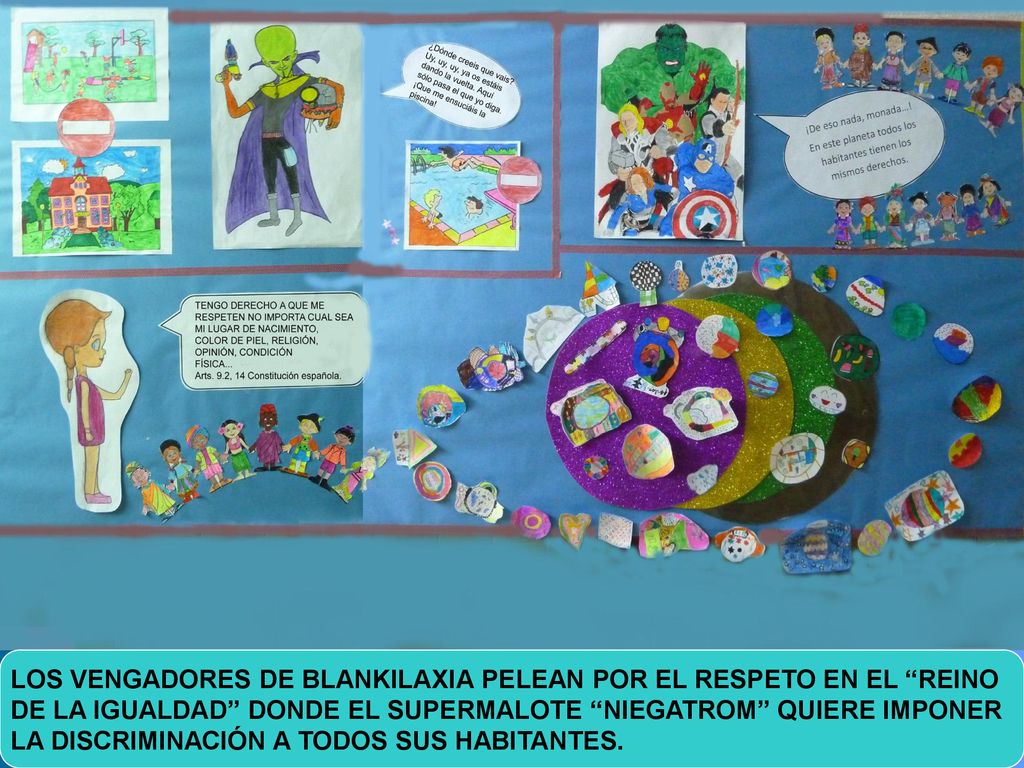 LOS VENGADORES DE BLANKILAXIA PELEAN POR EL RESPETO EN EL REINO DE LA IGUALDAD DONDE EL SUPERMALOTE NIEGATROM QUIERE IMPONER LA DISCRIMINACIÓN A TODOS SUS HABITANTES.