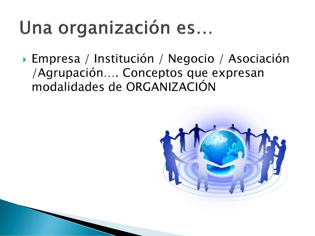Una organización es… Empresa / Institución / Negocio / Asociación /Agrupación….