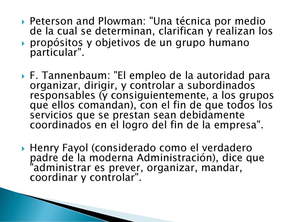 Peterson and Plowman: Una técnica por medio de la cual se determinan, clarifican y realizan los