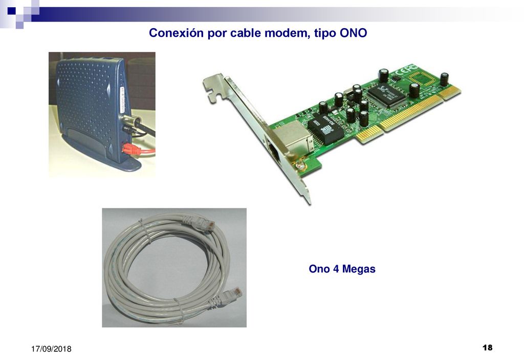 Conexión por cable modem, tipo ONO