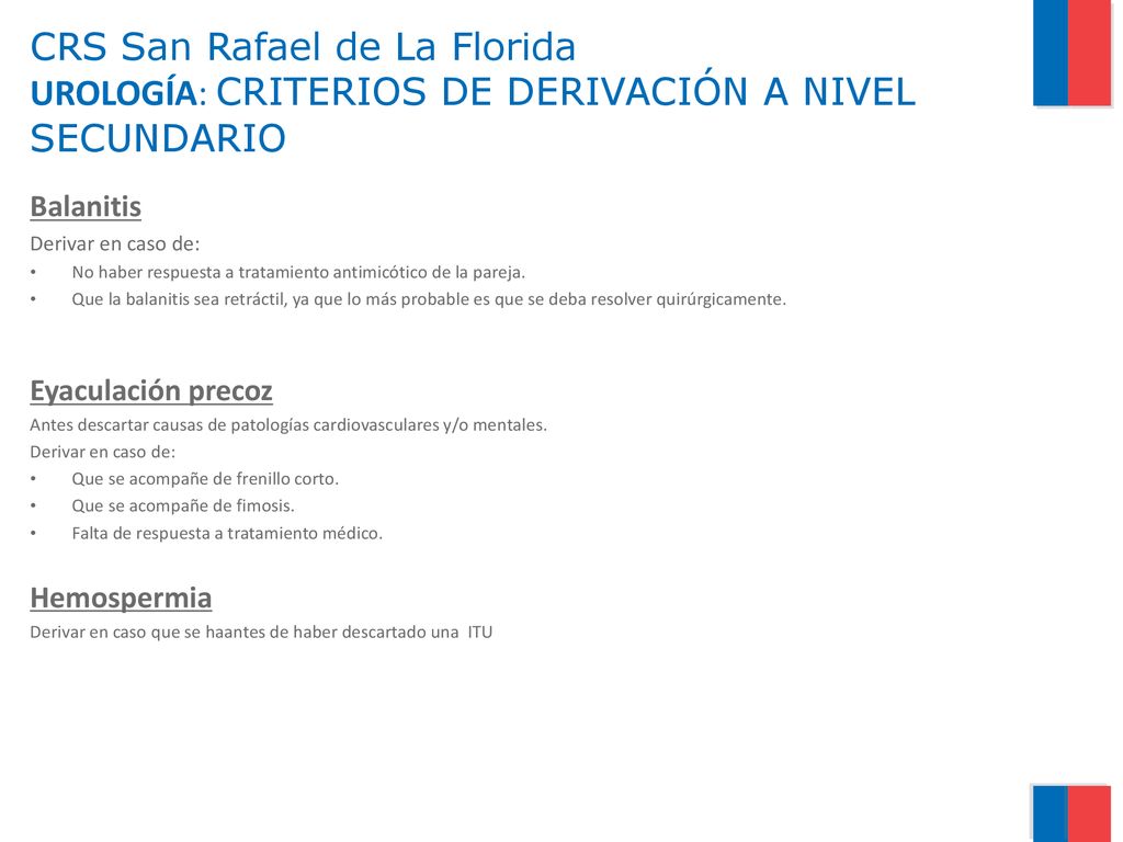 CRS San Rafael de La Florida UROLOGÍA: CRITERIOS DE DERIVACIÓN A NIVEL SECUNDARIO
