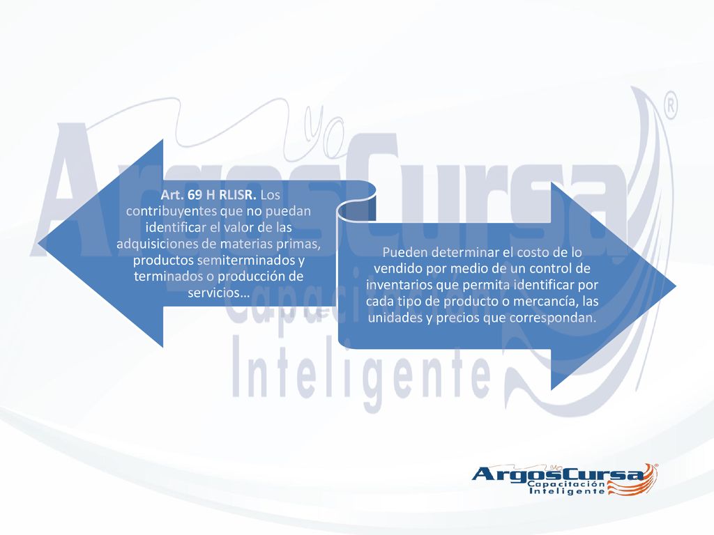 Art. 69 H RLISR. Los contribuyentes que no puedan identificar el valor de las adquisiciones de materias primas, productos semiterminados y terminados o producción de servicios…