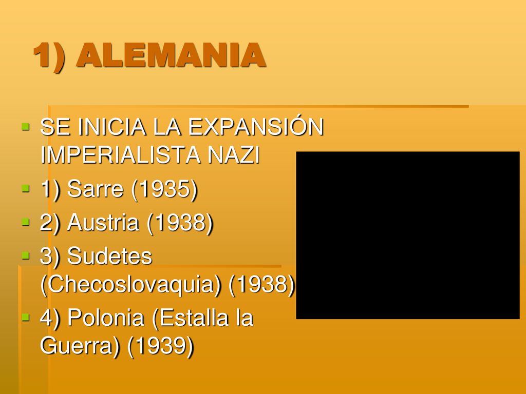1) ALEMANIA SE INICIA LA EXPANSIÓN IMPERIALISTA NAZI 1) Sarre (1935)