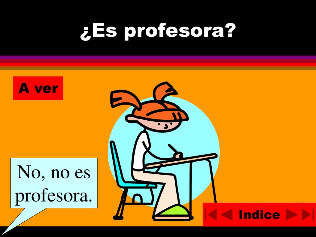 ¿Es profesora A ver No, no es profesora. Indice