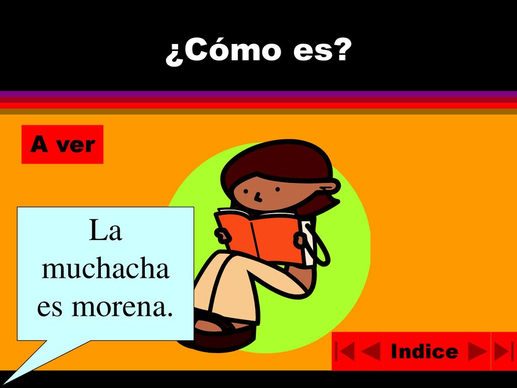 ¿Cómo es A ver La muchacha es morena. Indice
