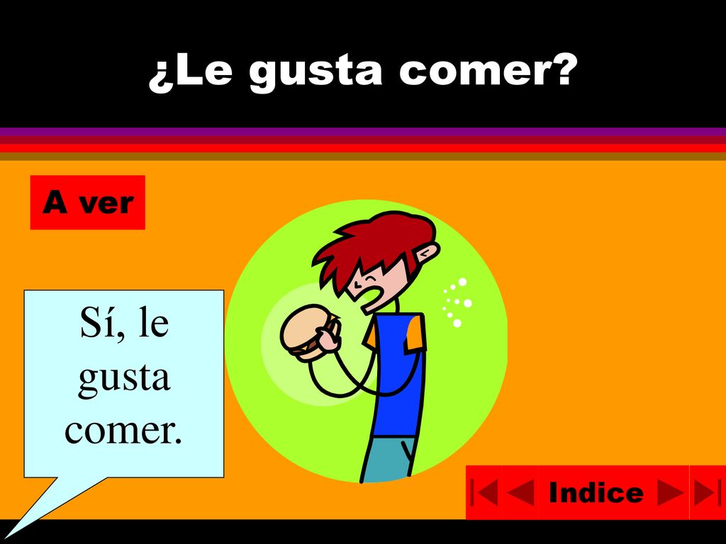 ¿Le gusta comer A ver Sí, le gusta comer. Indice