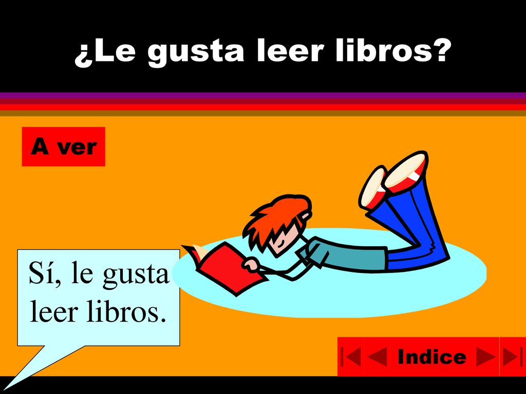 ¿Le gusta leer libros A ver Sí, le gusta leer libros. Indice