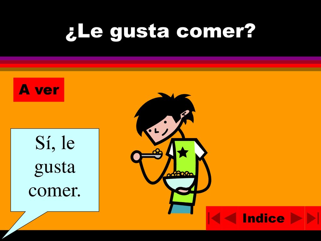 ¿Le gusta comer A ver Sí, le gusta comer. Indice