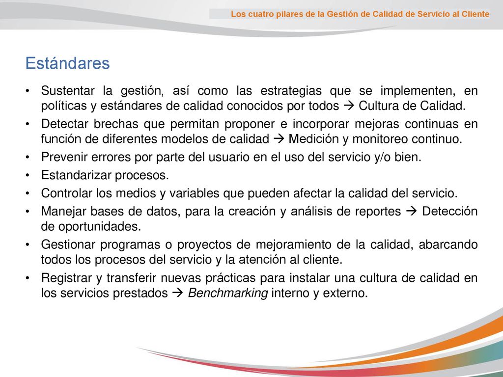 Los cuatro pilares de la Gestión de Calidad de Servicio al Cliente