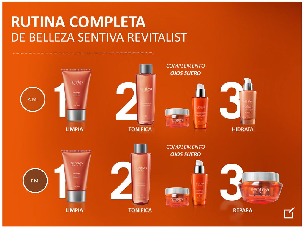 RUTINA COMPLETA DE BELLEZA SENTIVA REVITALIST COMPLEMENTO OJOS SUERO