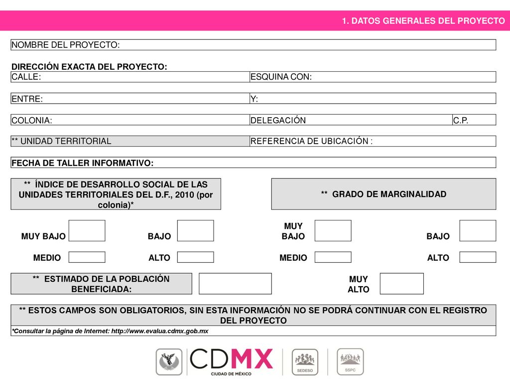 ** GRADO DE MARGINALIDAD ** ESTIMADO DE LA POBLACIÓN BENEFICIADA: