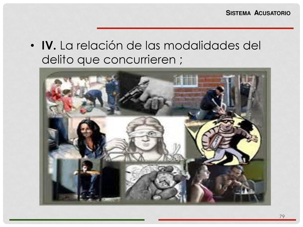 IV. La relación de las modalidades del delito que concurrieren ;