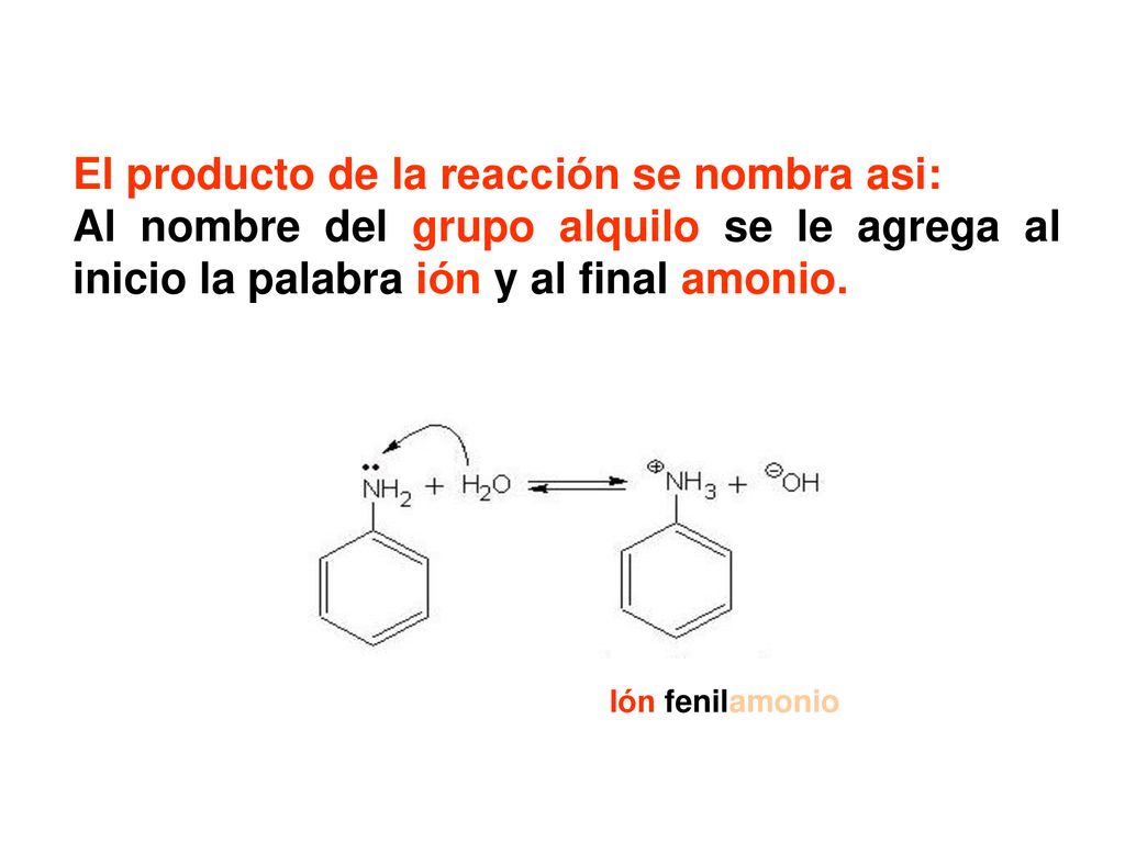 El producto de la reacción se nombra asi: