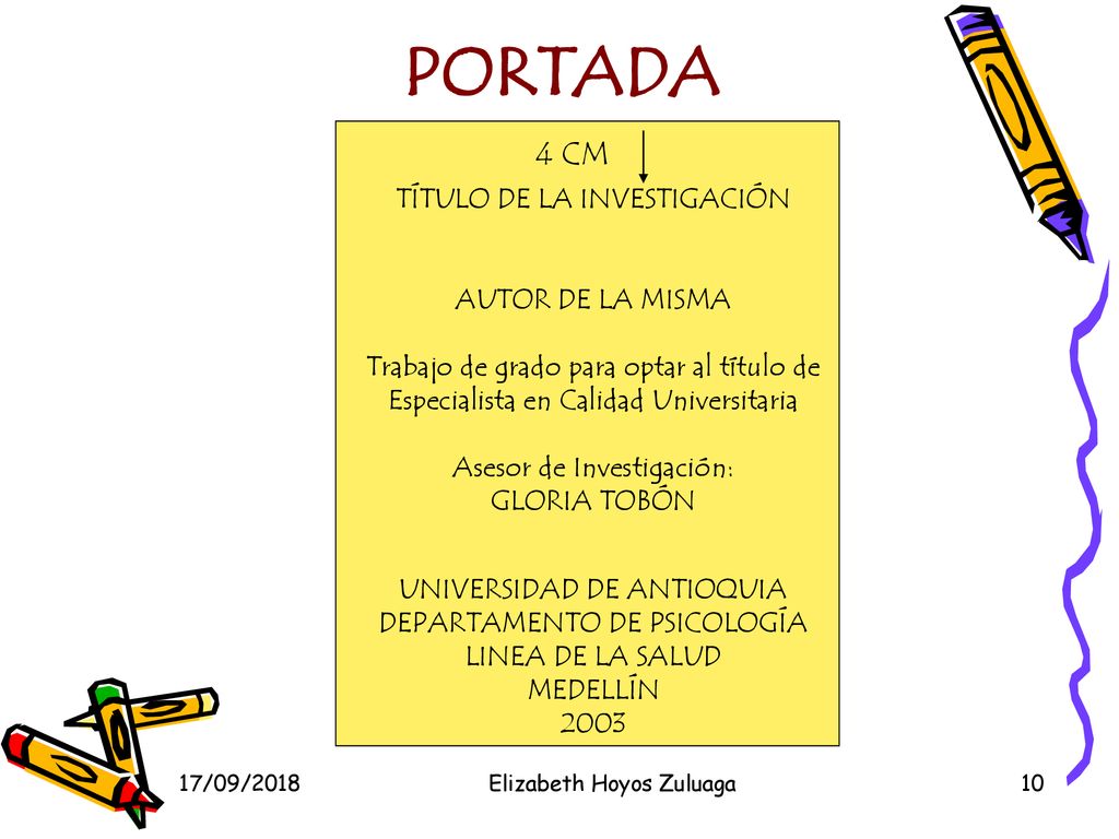 PORTADA 4 CM TÍTULO DE LA INVESTIGACIÓN AUTOR DE LA MISMA
