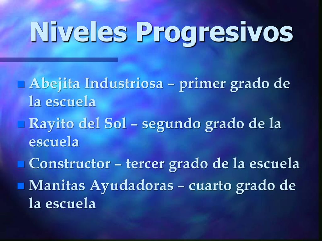Niveles Progresivos Abejita Industriosa – primer grado de la escuela