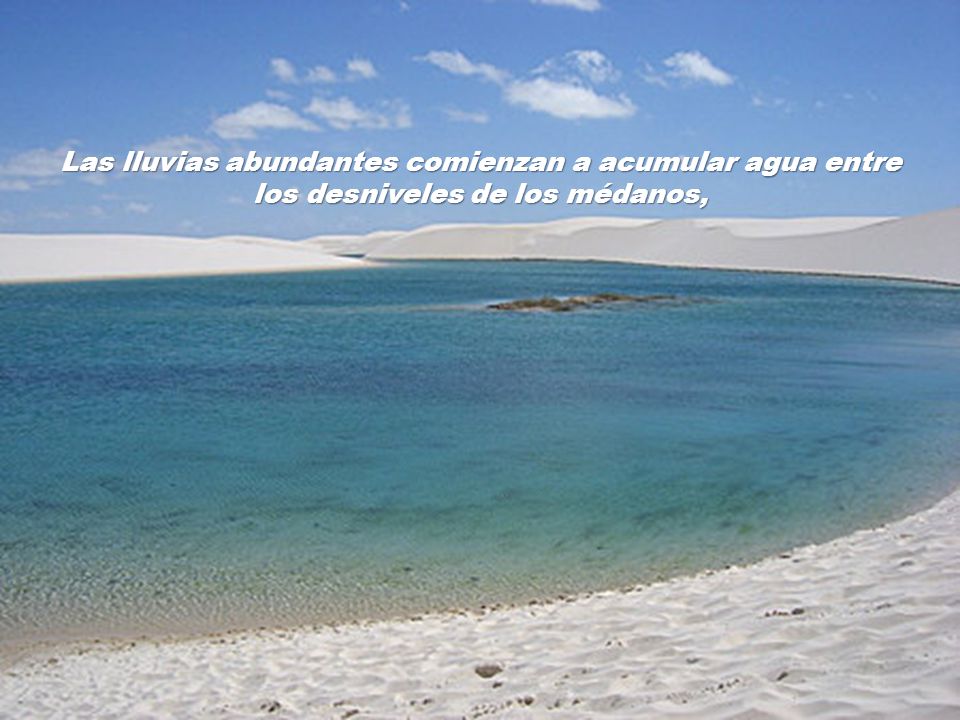 Las lluvias abundantes comienzan a acumular agua entre los desniveles de los médanos,