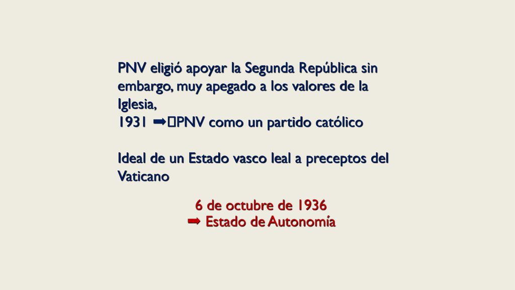 PNV eligió apoyar la Segunda República sin embargo, muy apegado a los valores de la Iglesia,