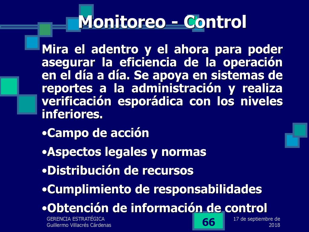 lunes, 17 de septiembre de 2018 Monitoreo - Control.
