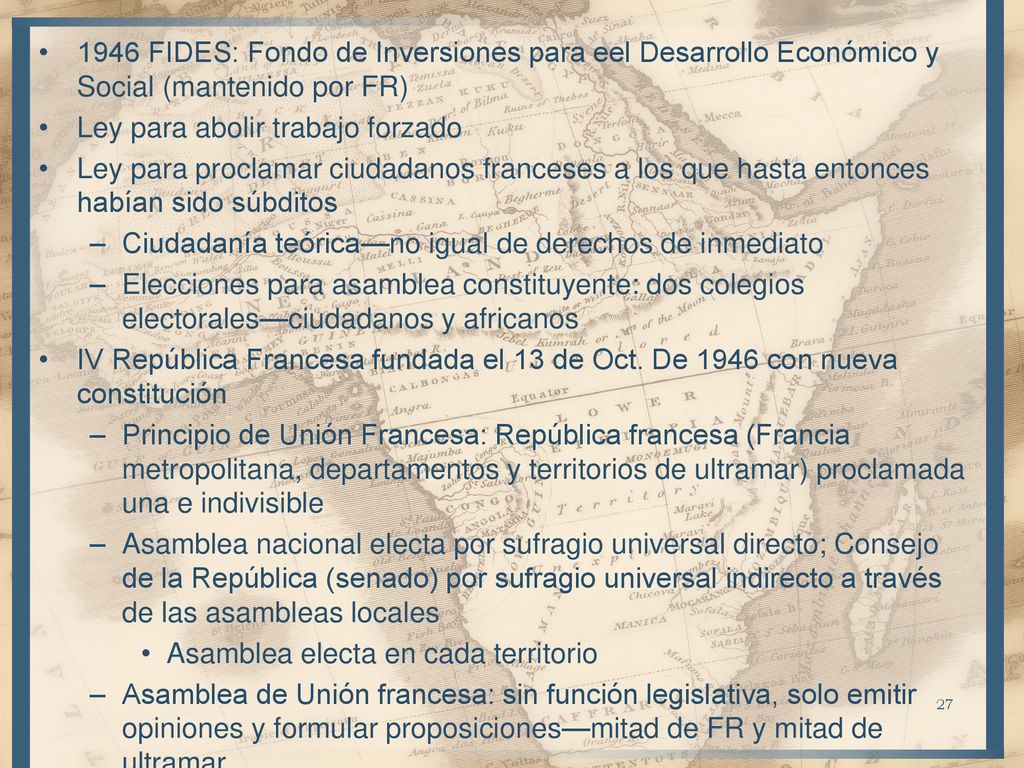 1946 FIDES: Fondo de Inversiones para eel Desarrollo Económico y Social (mantenido por FR)