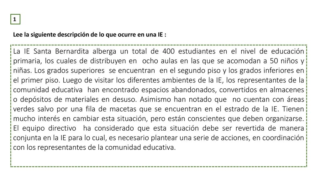 1 Lee la siguiente descripción de lo que ocurre en una IE :