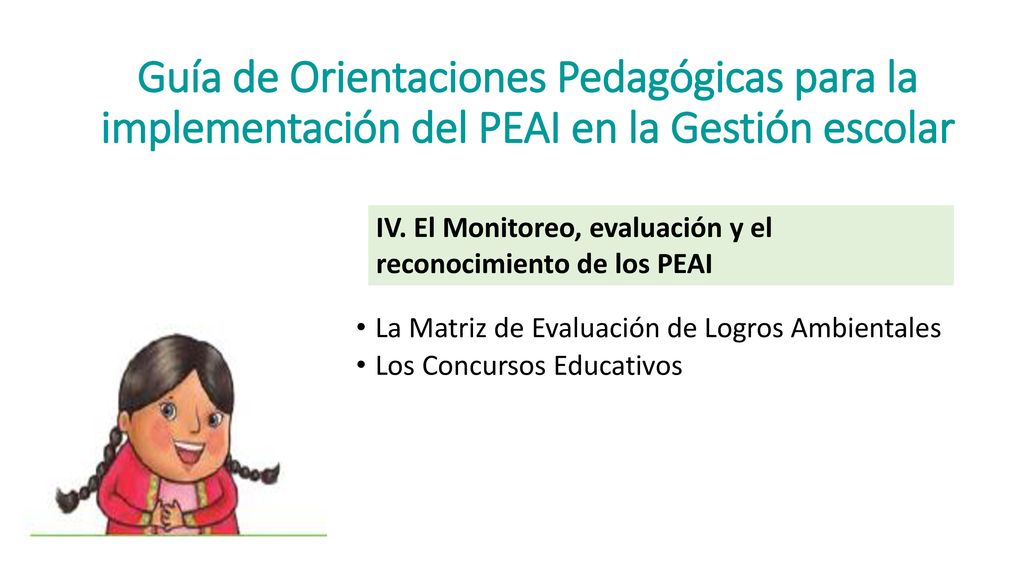 Guía de Orientaciones Pedagógicas para la implementación del PEAI en la Gestión escolar