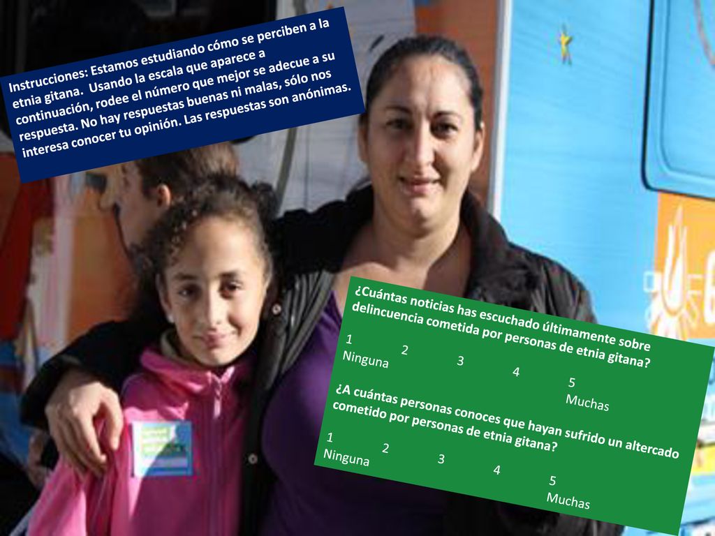 Instrucciones: Estamos estudiando cómo se perciben a la etnia gitana