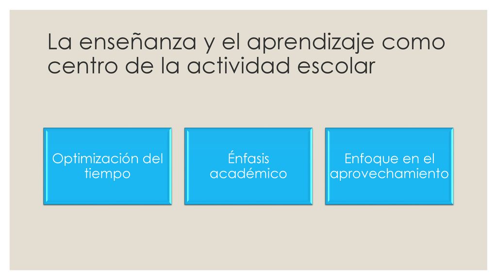La enseñanza y el aprendizaje como centro de la actividad escolar