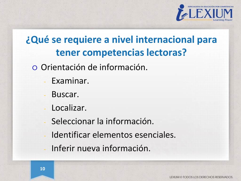 ¿Qué se requiere a nivel internacional para tener competencias lectoras