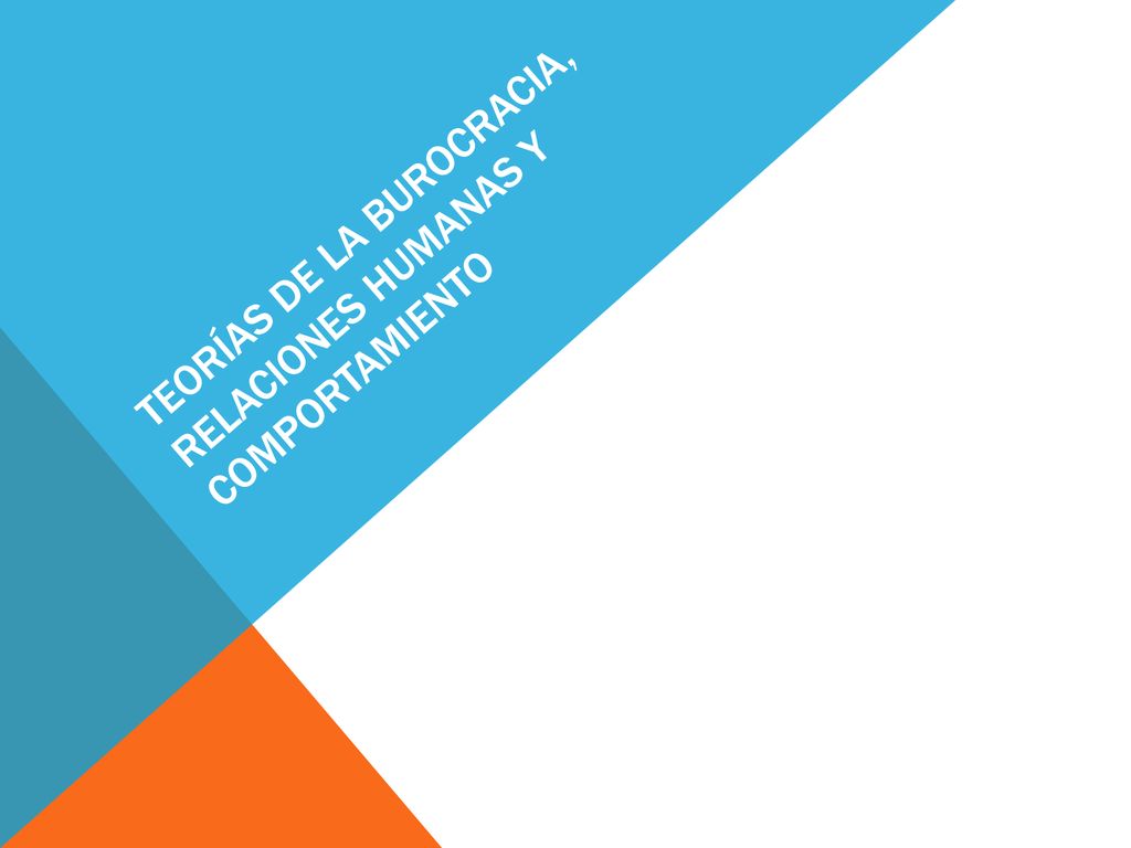 Teorías de la Burocracia, Relaciones Humanas y Comportamiento