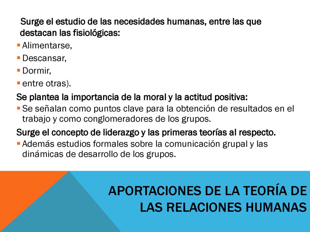 Aportaciones de la Teoría de las relaciones humanas