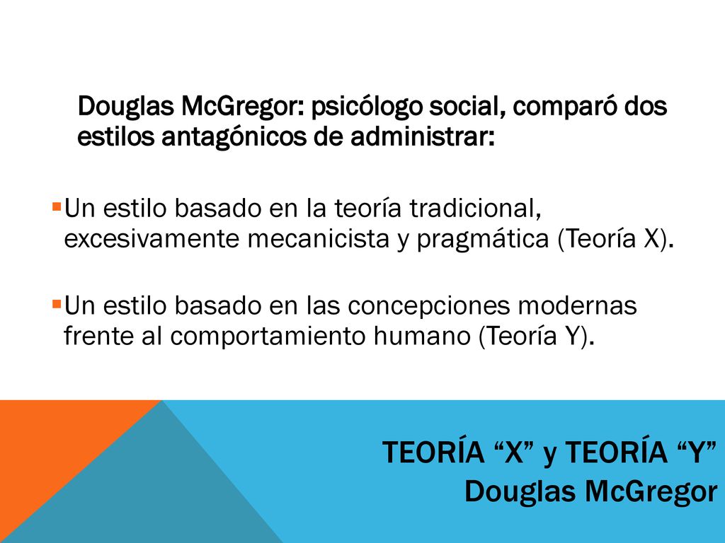 Teoría X y Teoría Y Douglas McGregor