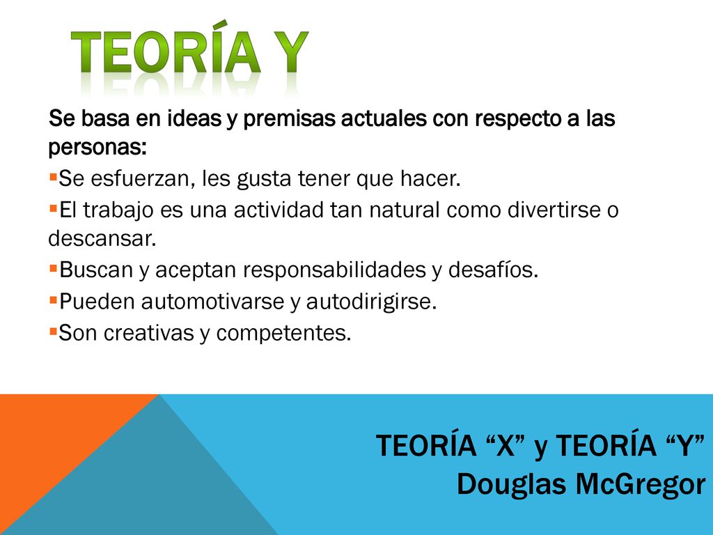 Teoría Y Teoría X y Teoría Y Douglas McGregor