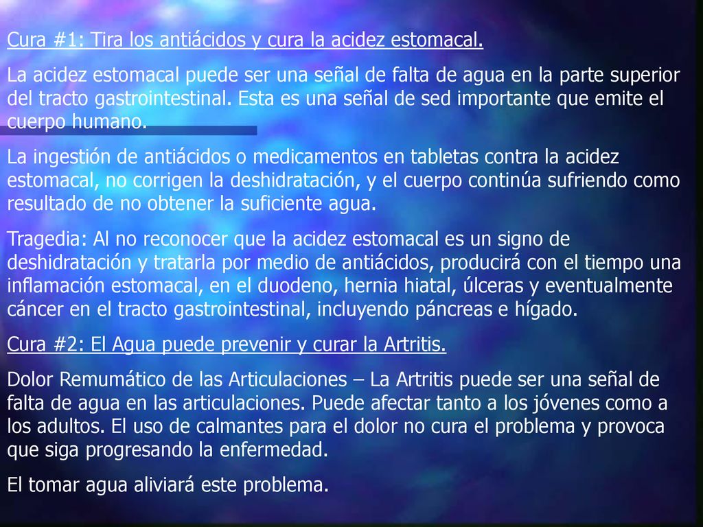 Cura #1: Tira los antiácidos y cura la acidez estomacal.