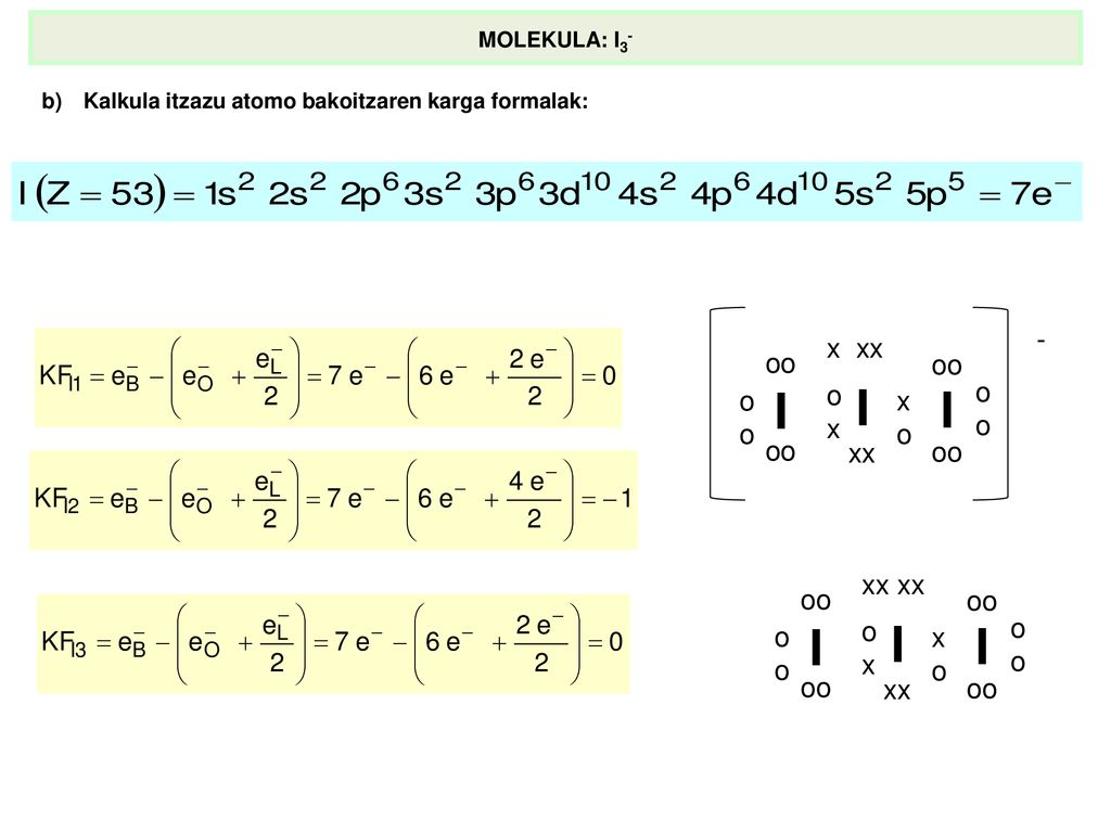 I I - x xx oo x o xx xx xx oo x o xx MOLEKULA: I3-