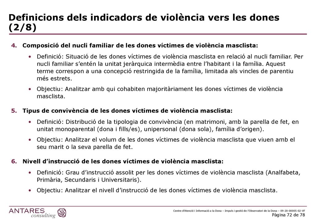 Definicions dels indicadors de violència vers les dones (2/8)