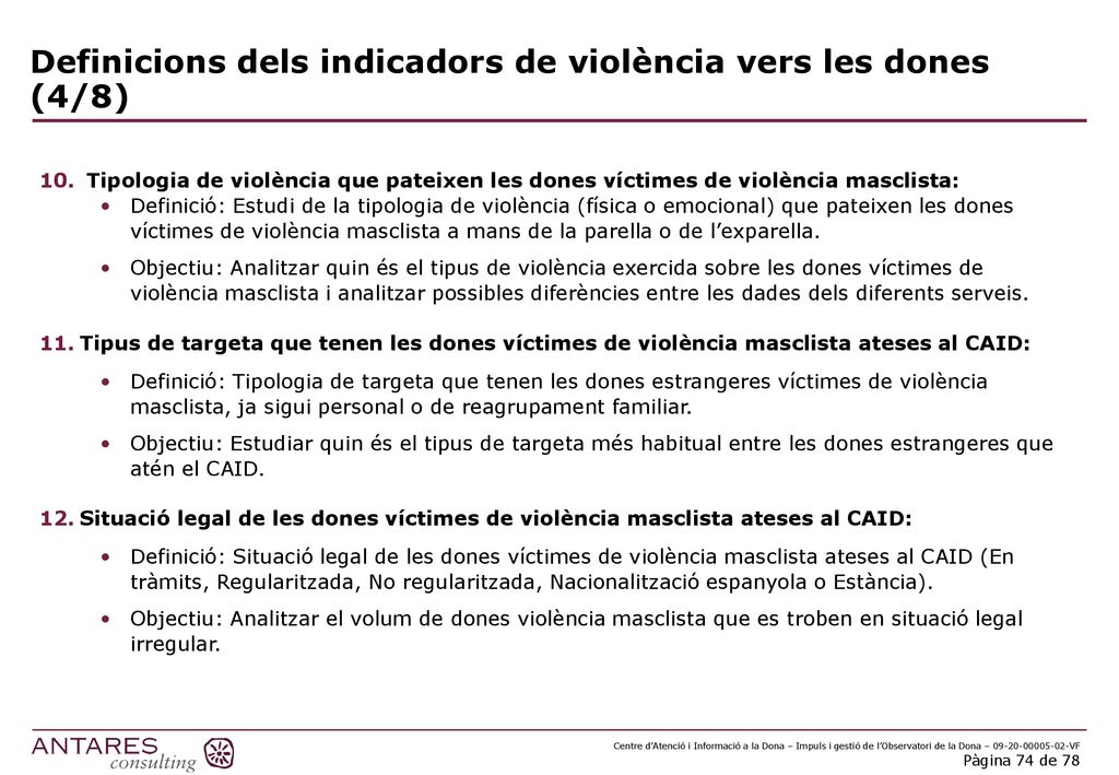 Definicions dels indicadors de violència vers les dones (4/8)