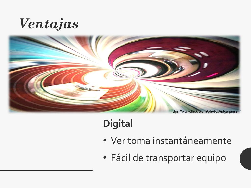 Ventajas Digital Ver toma instantáneamente Fácil de transportar equipo