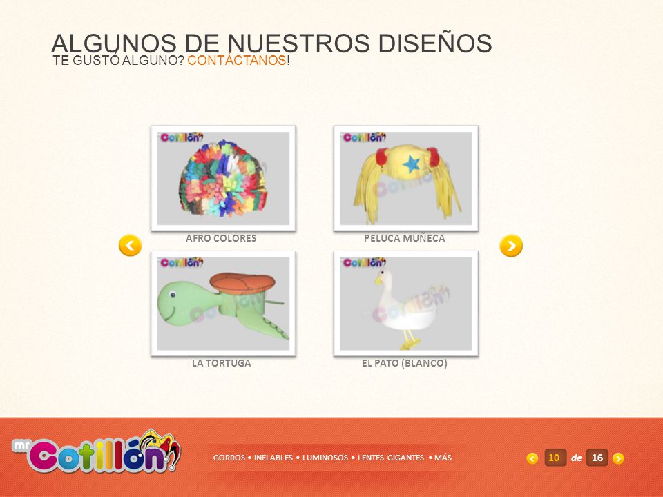 GORROS • INFLABLES • LUMINOSOS • LENTES GIGANTES • MÁS