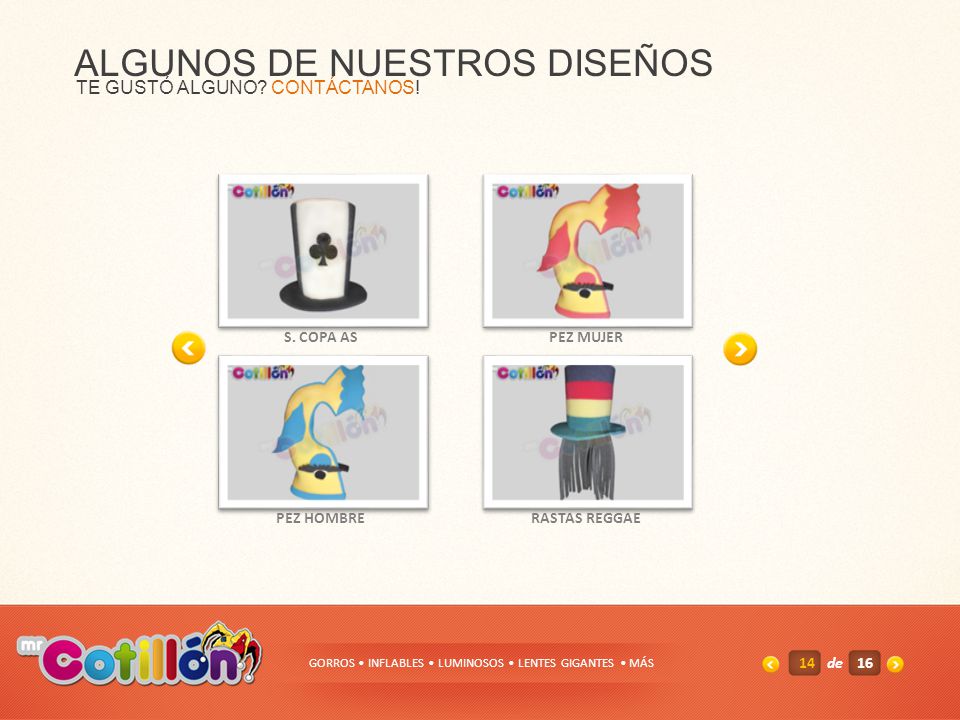 GORROS • INFLABLES • LUMINOSOS • LENTES GIGANTES • MÁS