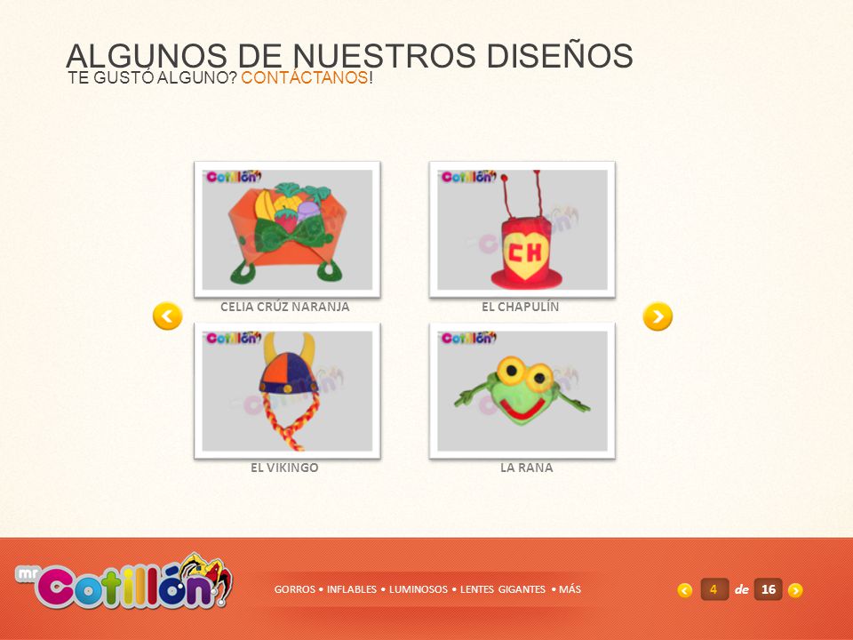 GORROS • INFLABLES • LUMINOSOS • LENTES GIGANTES • MÁS