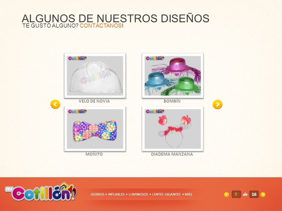 GORROS • INFLABLES • LUMINOSOS • LENTES GIGANTES • MÁS