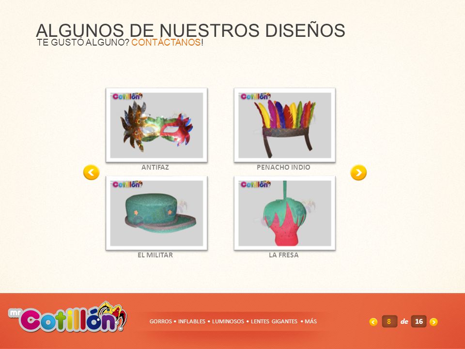 GORROS • INFLABLES • LUMINOSOS • LENTES GIGANTES • MÁS