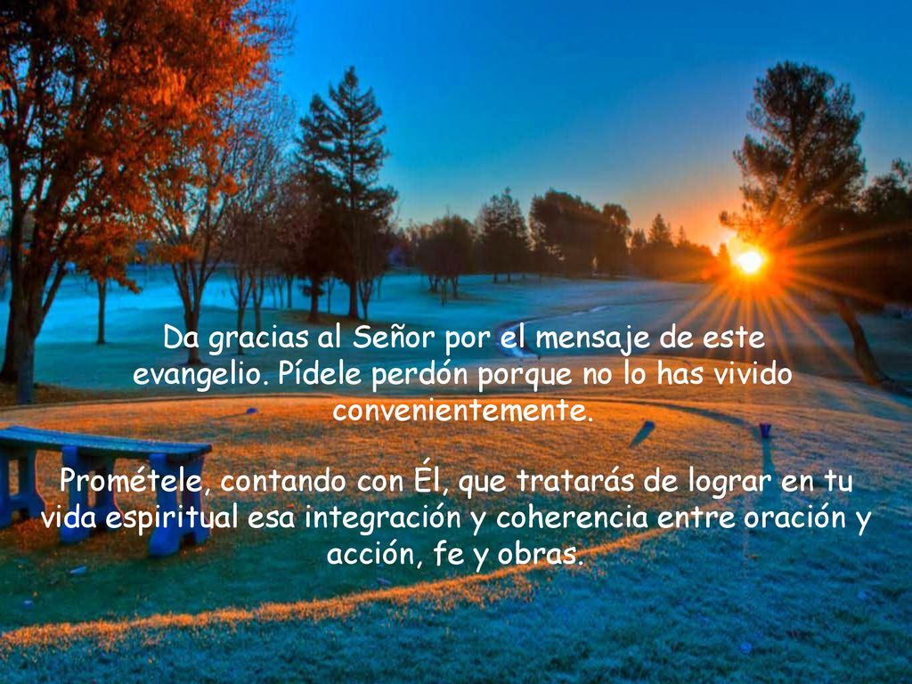 Da gracias al Señor por el mensaje de este evangelio