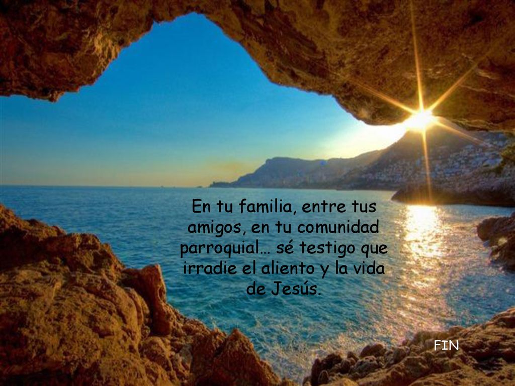 En tu familia, entre tus amigos, en tu comunidad parroquial… sé testigo que irradie el aliento y la vida de Jesús.