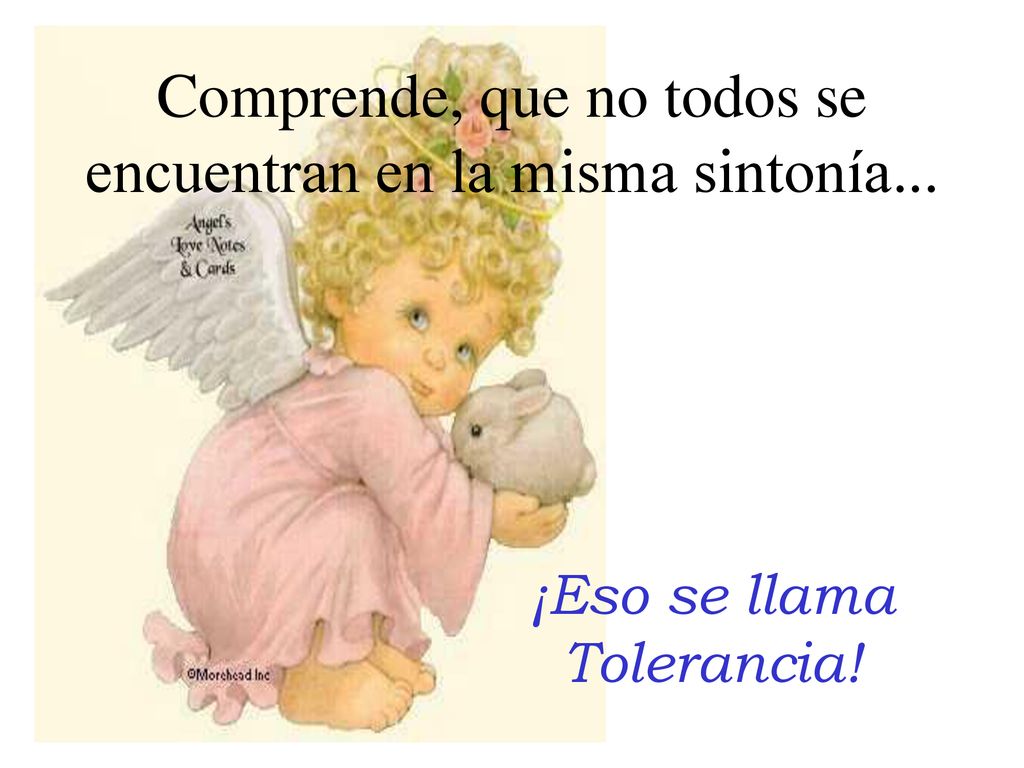 Comprende, que no todos se encuentran en la misma sintonía...