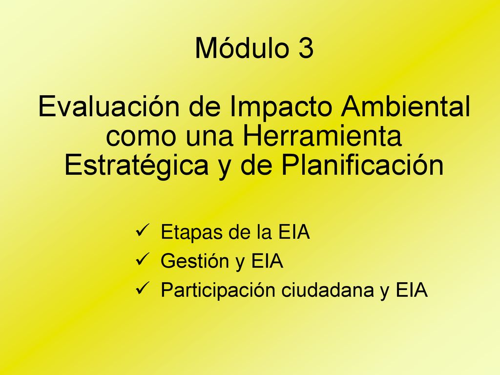 Etapas de la EIA Gestión y EIA Participación ciudadana y EIA