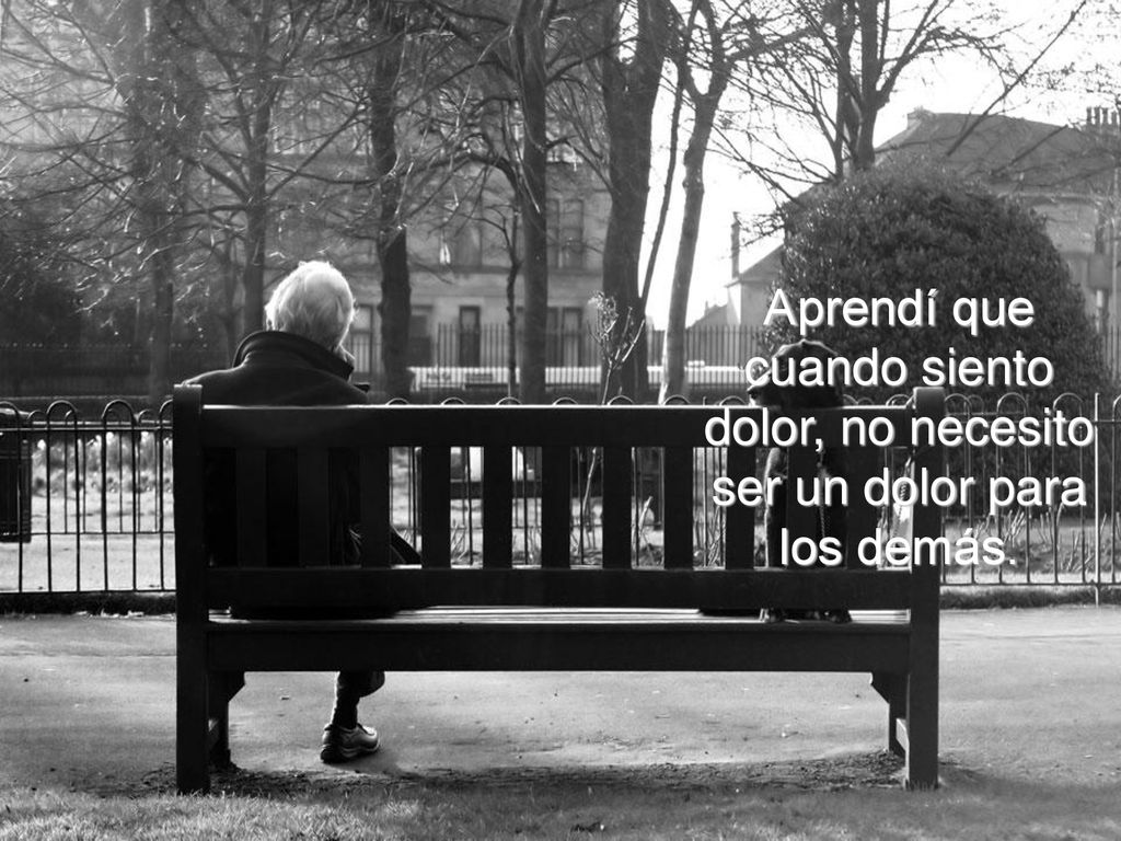 Aprendí que cuando siento dolor, no necesito ser un dolor para los demás.