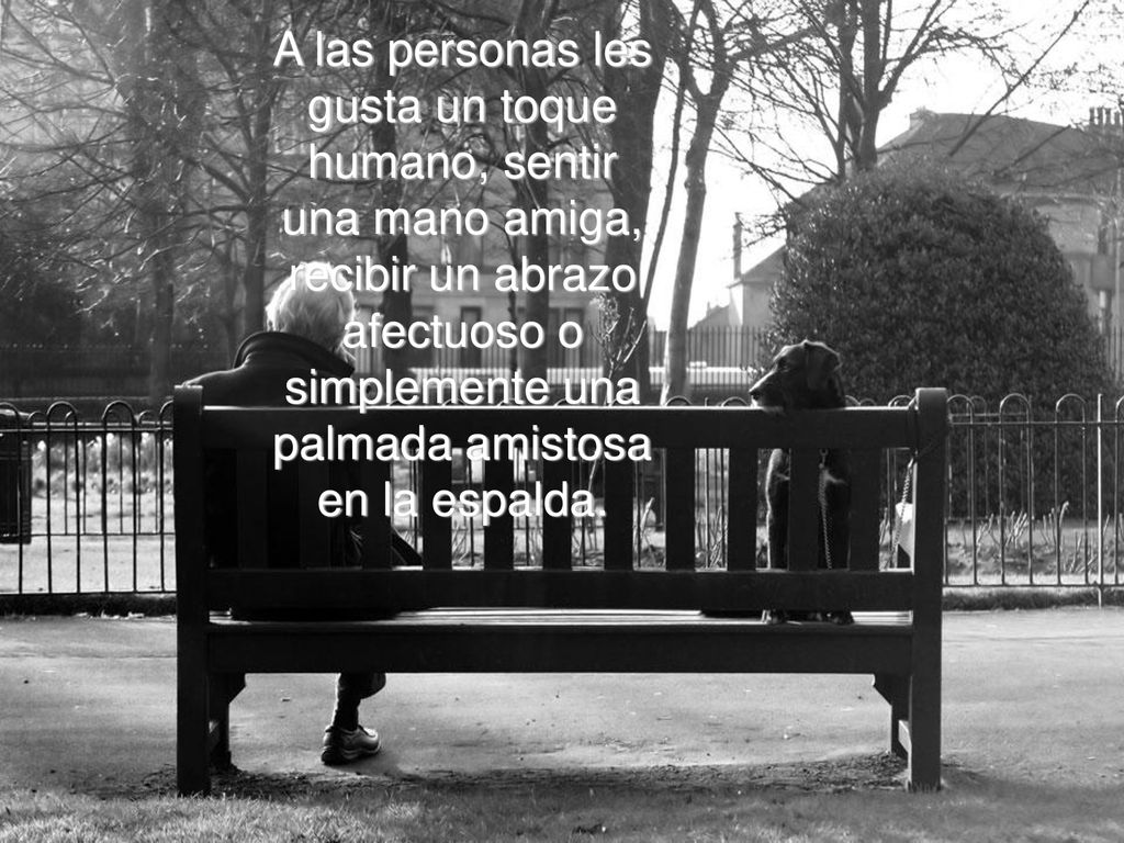 A las personas les gusta un toque humano, sentir una mano amiga, recibir un abrazo afectuoso o simplemente una palmada amistosa en la espalda.